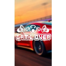 Game Over 20X9 Jdm Yazı Araba-Motosiklet Cam Etiket Sticker Beyaz Renk