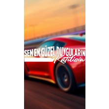 Sen En Güzel Duyguların Katlisin 20X6 Jdm Yazı Araba-Motosiklet Cam Etiket Sticker Beyaz Renk
