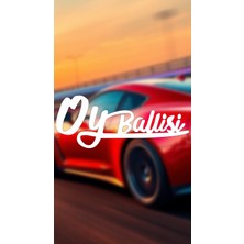 Oy Ballisi 20X8 Jdm Yazı Araba-Motosiklet Cam Etiket Sticker Beyaz Renk