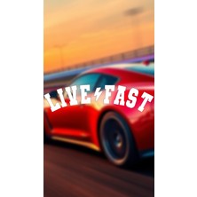 Live Fast 20X5 Jdm Yazı Araba-Motosiklet Cam Etiket Sticker Beyaz Renk