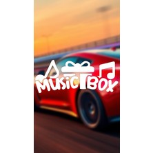 Music Box 20X8 Jdm Yazı Araba-Motosiklet Cam Etiket Sticker Beyaz Renk