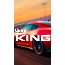 Kıng 20X9,5 Jdm Yazı Araba-Motosiklet Cam Etiket Sticker Beyaz Renk