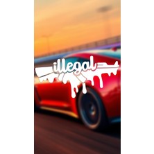 Illegal Keleş 20X10 Jdm Yazı Araba-Motosiklet Cam Etiket Sticker Beyaz Renk