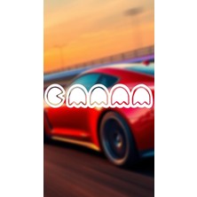 Pac-Man 20X4,5 Jdm Yazı Araba-Motosiklet Cam Etiket Sticker Beyaz Renk