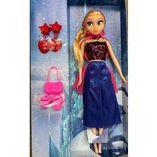 Karlar Ülkesi Elsa Küpeli Çantalı Bebek 28 cm