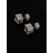 Aida Jewelss Zirkon Taşlı Çift Taraflı Tasarım Küpe Abiye Küpe