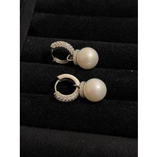 Aida Jewelss Pırlanta Modeli Incili Zirkon Taşlı Tasarım Küpe