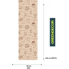 Coffee Kahve Bohem Desenli Özel Tasarım Runner Baskılı Dekoratif Masa Örtüsü Modern Ev Dekorasyonu