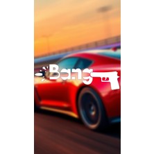 Ateş Bang 20X6 Jdm Yazı Araba-Motosiklet Cam Etiket Sticker Beyaz Renk