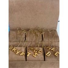 316 L A Harfi Çelik Balon Kolye , Çelik Harfli Kolye , Gold Çelik Kolye