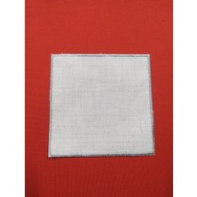Nakış Atölyesi 6 Ade Kare Gümüş Etamin Işlenebilir Linen Keten Kumaş Kahve Yanı Kokteyl Sunum Peçetesi