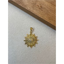 Aida Jewelss 925 Ayar Gümüş Gold Renk Güneş Kolye Ucu