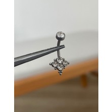 Aida Jewelss 316 L Cerrahi Çelik Zirkon 5 Taşlı Tasarım Göbek Piercingi