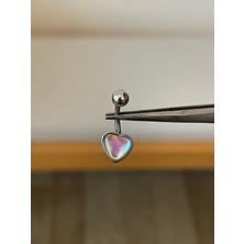 Aida Jewelss 316 L Cerrahi Çelik Hareli Kalp Detaylı Göbek Piercingi