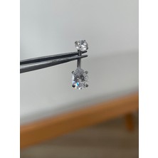 Aida Jewelss 316 L Cerrahi Çelik Baget Kesim Zirkon Taşlı Göbek Piercingi