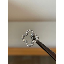 Aida Jewelss 316 L Cerrahi Çelik Yonca Modeli Zirkon Taşlı Göbek Piercingi