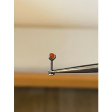 Aida Jewelss 316 L Cerrahi Çelik Pençe Modeli Turuncu Taşlı Kıkırdak Helix Tragus Piercingi