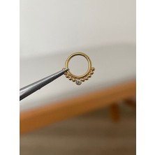 Aida Jewelss 316 L Cerrahi Çelik Zirkon Taş Detaylı Halka Kıkırdak Helix Tragus Piercingi