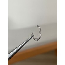 Aida Jewelss 316 L Cerrahi Çelik Tek Taş Detaylı Halka Kıkırdak Helix Tragus Piercingi