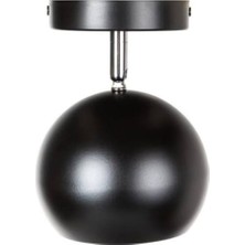 Mylights Siyah  Spot  Tekli Küre  Ampullu  Gun Isıgı  Hareketli Aplik