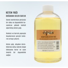 Opus Ağartılmış Keten Yağı 1000ML Yağlı Boya Inceltici Resim Yağı Ahşap Koruyucu