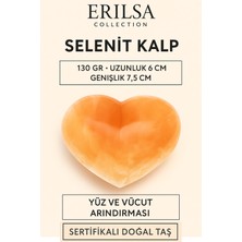 Sertifikalı Iri Kalp Model Turuncu Selenit Taşı – Yüz ve Vücut Masaj & Arındırma Taşı