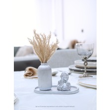 Silver Collection - Dekoratif 2'li Set - Tüylük & Kadın Figürü