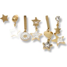 Waves And Pebbles Altılı Küpe