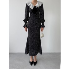 Gökyüzü Moda Ospe Fiyonklu Elbise