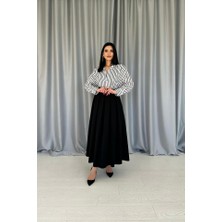 Gökyüzü Moda Siyah Çizgili Gömlek