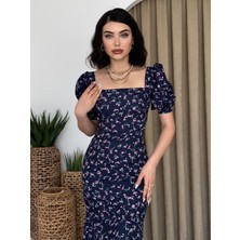 Gökyüzü Moda Dionora Çiçekli Elbise