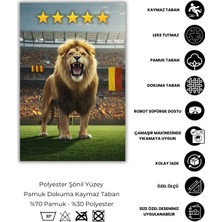 The Reef Design Sarı Kırmızı Taraftar Halısı Dijital Baskılı Dokuma Kaymaz Tabanlı Futbol Halısı Galatasaray Taraftar Hediyesi Halısı Salon Halısı