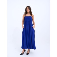 Gökyüzü Moda 6806 Elbise-Sax