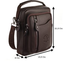 Westpolo Vegan Deri Erkek Postacı Çanta - Kahverengi