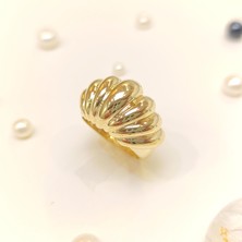 Istiridye Taşsız Yüzük 14 Ayar Altın Hd Videolu