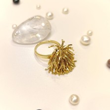 Püsküllü Taşsız Yüzük 14 Ayar Altın Hd Videolu