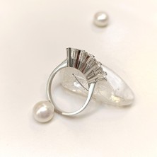 0.54CT F-G Color Beş Taş Pırlanta Taşlı Yüzük 14 Ayar Altın Hd Videolu