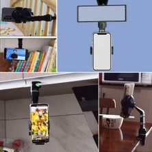 Büro Ev Ofis Arabası Için Araç Içi Dikiz Aynasına Takılır Eklemli Aparat Oto Telefon Tutucu