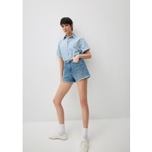 Mavi Cherry 90LAR Gölgeli Indigo Mavisi Jean Şort 1410022-87070