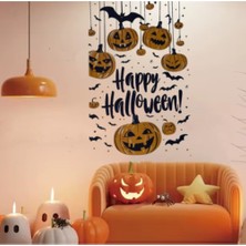 Büro Ev Ofis Dekoru Için Halloween Temalı Balkabaklı Duvar Sticker Seti