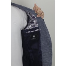 Fistan Store Erkek Lacivert Italyan Kesim Dar Kalıp Tek Düğme Çift Yırtmaçlı Blazer Ceket