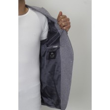 Twenhil Fistan Store Erkek Taş Spor Kesim Rahat Kalıp Tek Düğme Yazlık Blazer Ceket