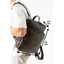 Westpolo Vegan Deri Unisex Sırt Çantası - Kahverengi