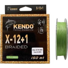 kendo  X-12+1 Braided 150MT 0.14MM Apple Green Örgü Ip Misina