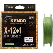 kendo  X-12+1 Braided 300MT 0.16MM Apple Green Örgü Ip Misina