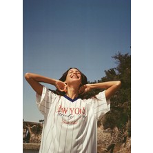 Mavi New York Baskılı Beyaz Forma Tişört 1613496-620