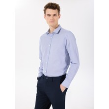 People By Fabrika Regular Fit Gömlek Yaka Jakarlı Lacivert Erkek Gömlek PBF5SM-GML 5209