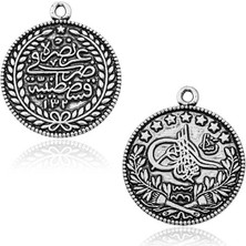 Nidam Butik Gümüş Tuğra Armalı Tesbih Püskül Ucu