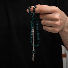 Nidam Butik Gümüş Püskül Sıkma Kehribar Tesbih