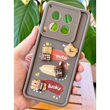 Tecno Camon 30 4g Kılıf Tasarımlı Desenli Kamera Korumalı Ayıcık Kahve Renkli Yumuşak Silikon Kap